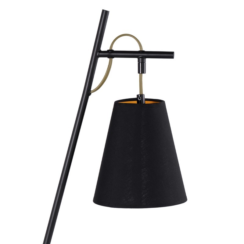 Lámpara de pie LELLA - metal y tejido Negro