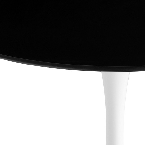 Mesa TULIP 90 - melamina Negro y metal Blanco - EERO SAARINEN Style