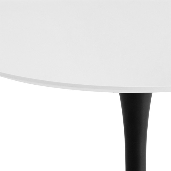 Mesa TULIP 90 - melamina Blanco y metal Negro- EERO SAARINEN Style