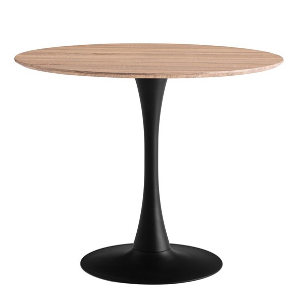 Mesa TULIP 90 – melamina Natural y metal Negro- EERO SAARINEN Style