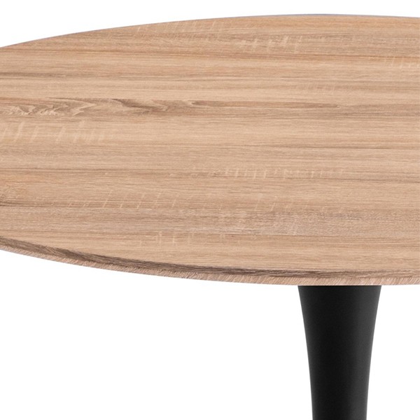 Mesa TULIP 90 - melamina Natural y metal Negro- EERO SAARINEN Style