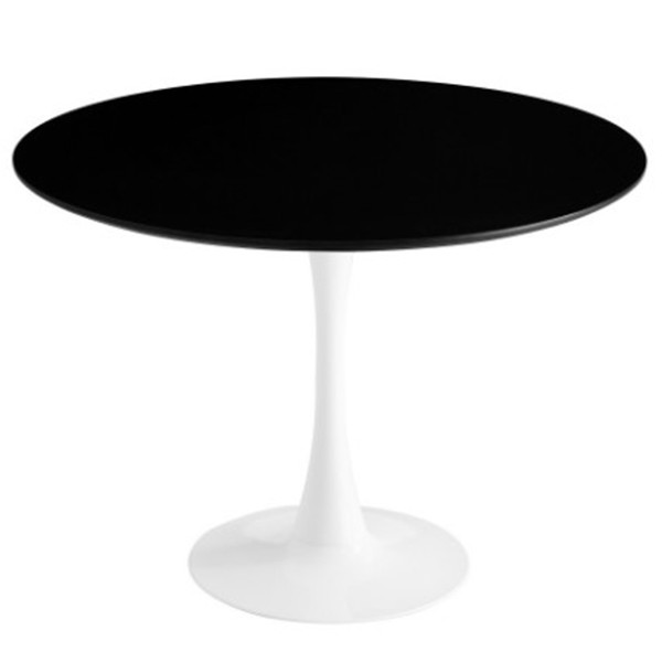 Mesa TULIP 120 – melamina Negro y metal Blanco – EERO SAARINEN Style