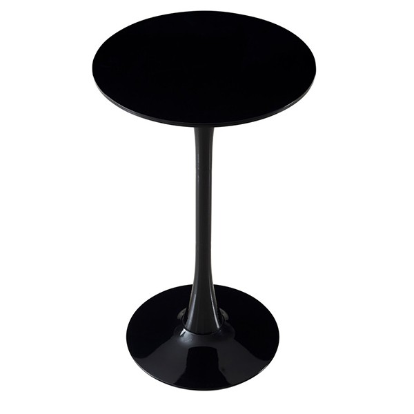 Mesa alta TULIP H100 - melamina Negro y metal Blanco - EERO SAARINEN Style