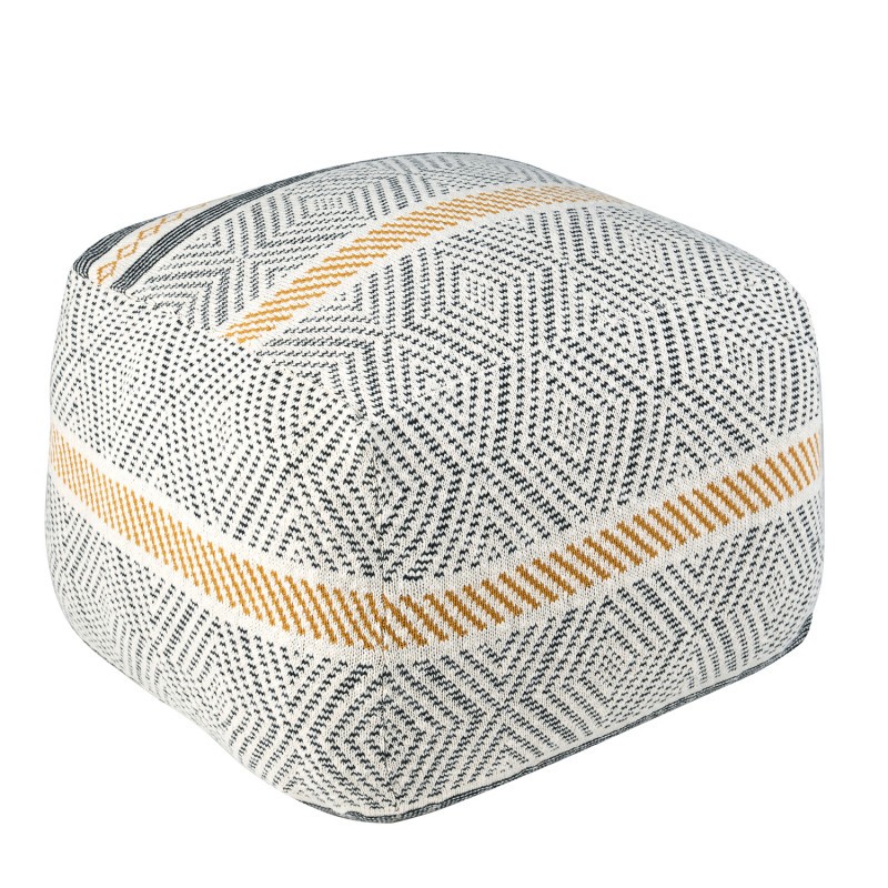 Puff COWA – tejido Blanco y Negro