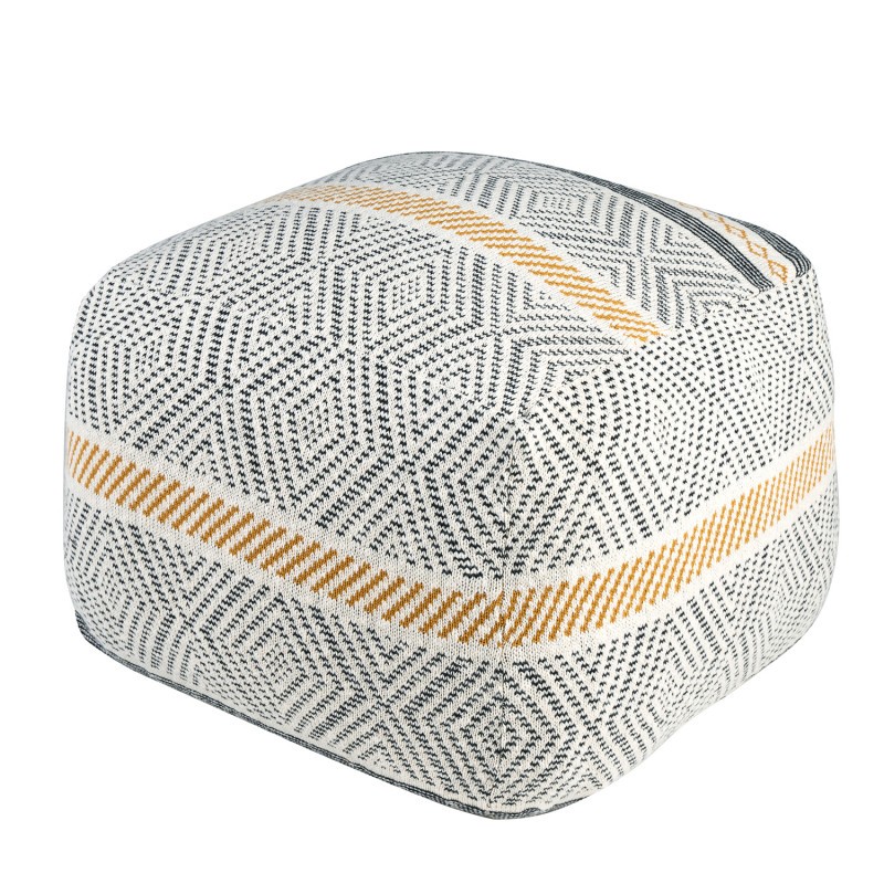 Puff COWA - tejido Blanco y Negro