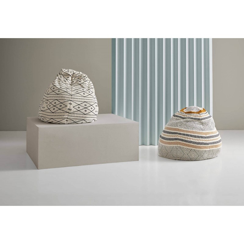 Puff IKAL - tejido Blanco y Negro