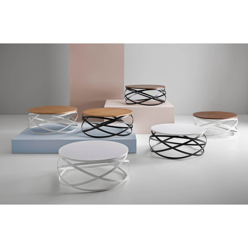 Mesa de centro ANDGUA - madera Nogal - metal Blanco