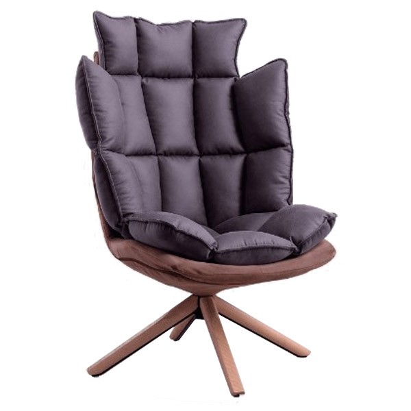 Sillón MONAX PLUS – patas madera – tapizado Marrón – cojín Gris Sillón MONAX PLUS – patas madera – tapizado Marrón – cojín Gris