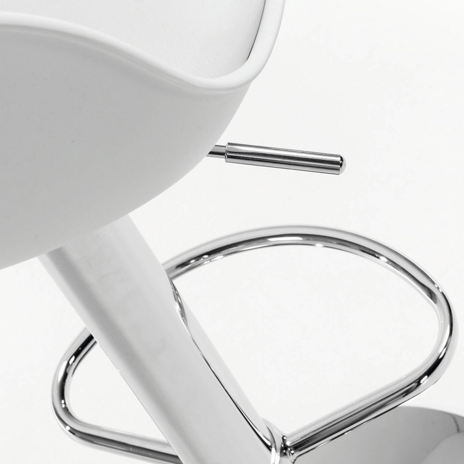 Taburete regulable ORLANDO LARS - Blanco - tapizado PU giratorio