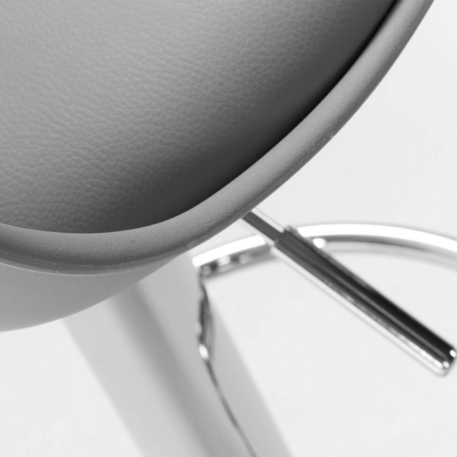 Taburete regulable ORLANDO LARS - gris - tapizado PU giratorio con reposa pies