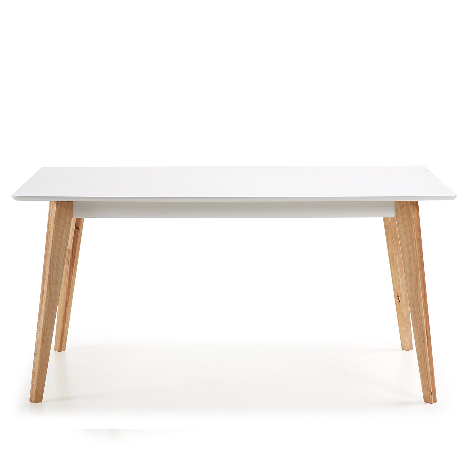 Mesa comedor MEETY 160x90 - madera Haya - DM Blanco de estilo escandinavo