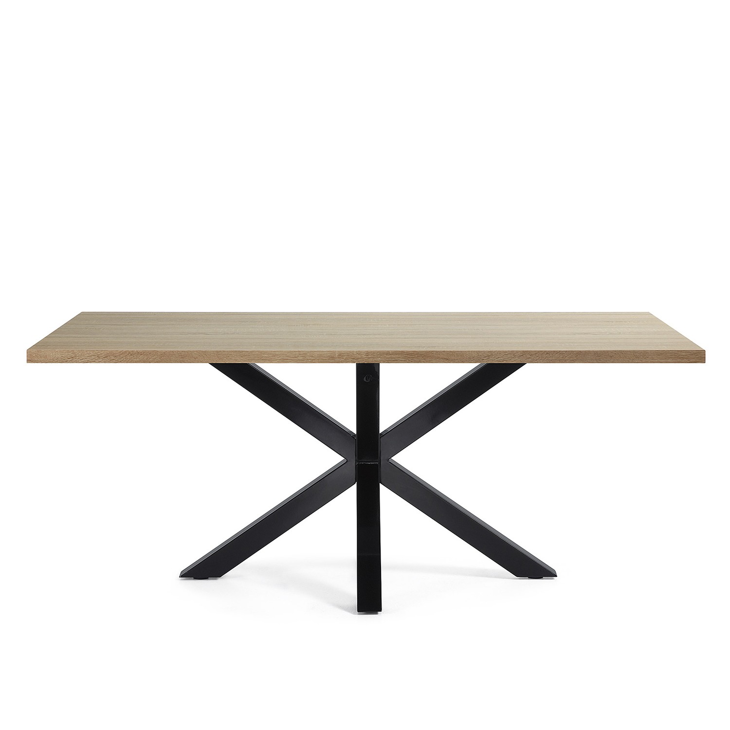 Mesa ARYA 200x100 - Pie Epoxy Negro Sobre Natural