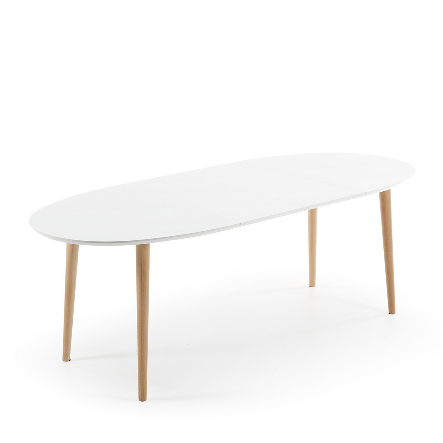 Mesa extensible OVAL OAKLAND 140-220 - madera Haya - DM Blanco